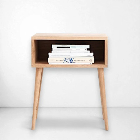 Dębowa szafka nocna Luna z wnęką – minimalistyczny design | Oakie Studio