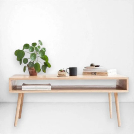 Dębowy stolik kawowy BAU – styl skandynawski | Oakie Studio