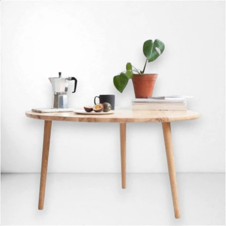 OVAL Oak Coffee Table – Natural & Minimalist | Oakie Studio