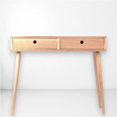 Scandinavian Oak Desk LIV with 2 Drawers | Oakie Studio