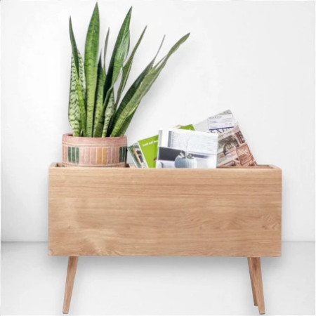 BLOOM Oak Plant Stand with Compartments | Oakie Studio